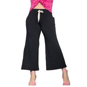 Sen Black Cropped Wide Leg Sweatpants Size XS
